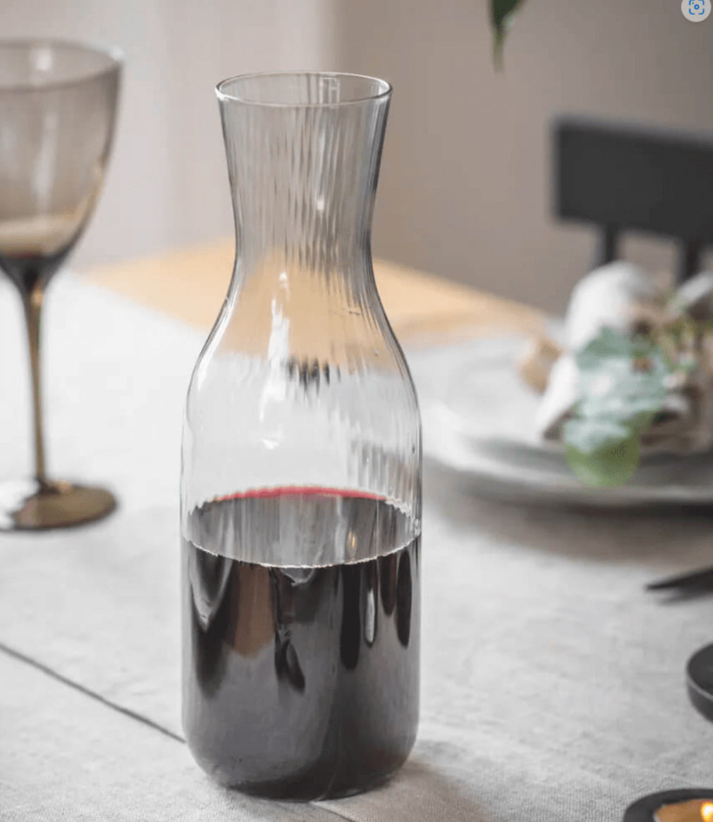 Ribbed Smoke Grey Carafe
