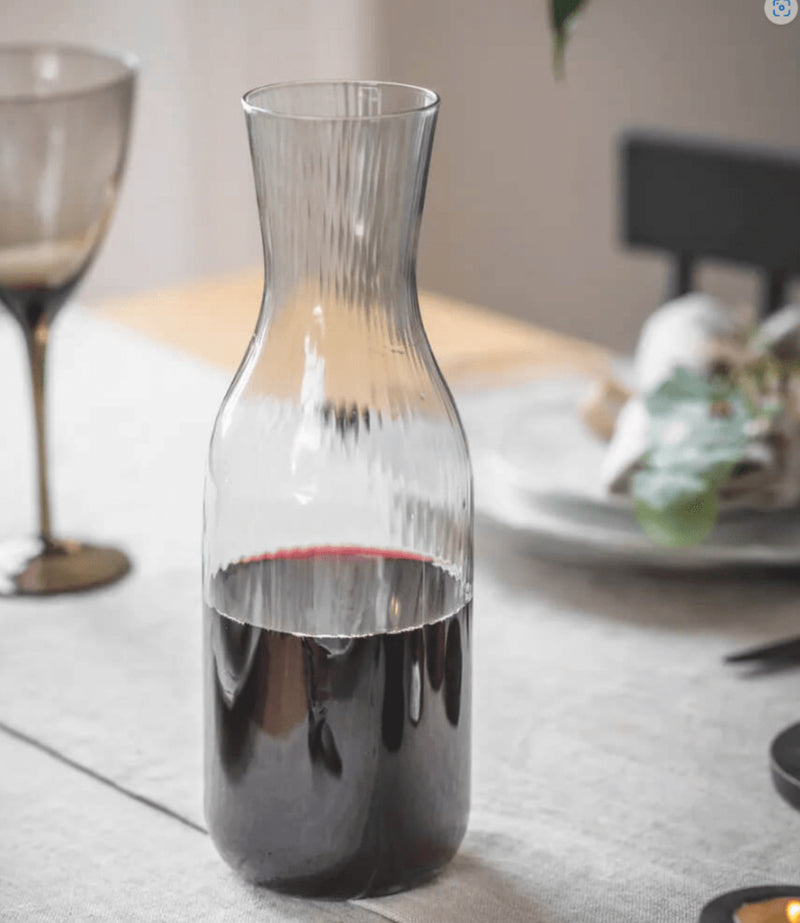 Ribbed Smoke Grey Carafe