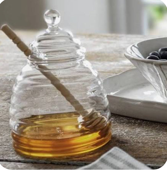 Glass Honey Pot