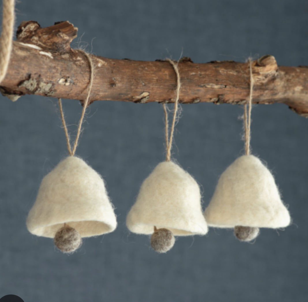 Set of 3 - Felt Bells