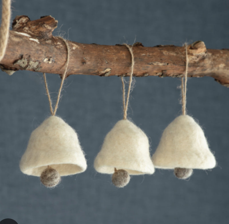 Set of 3 - Felt Bells