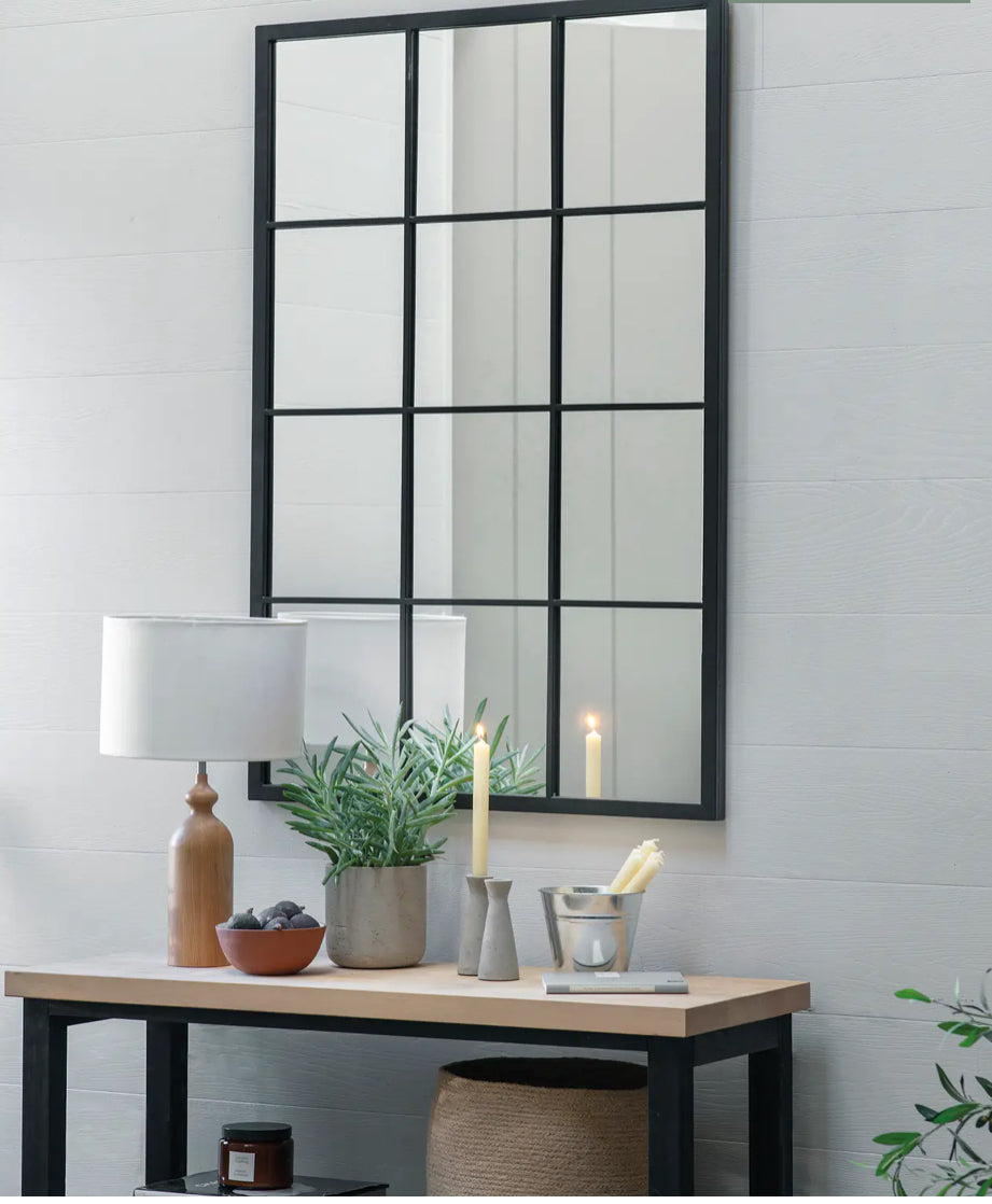 Black Paned Mirror - Large