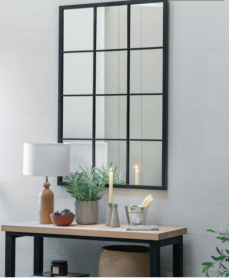 Black Paned Mirror - Large