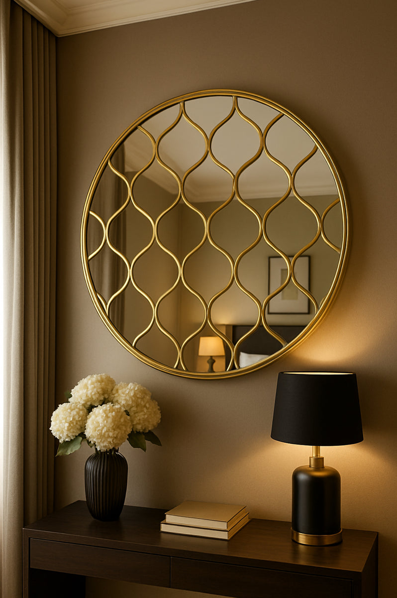 Gold Patterned Mirror - Large