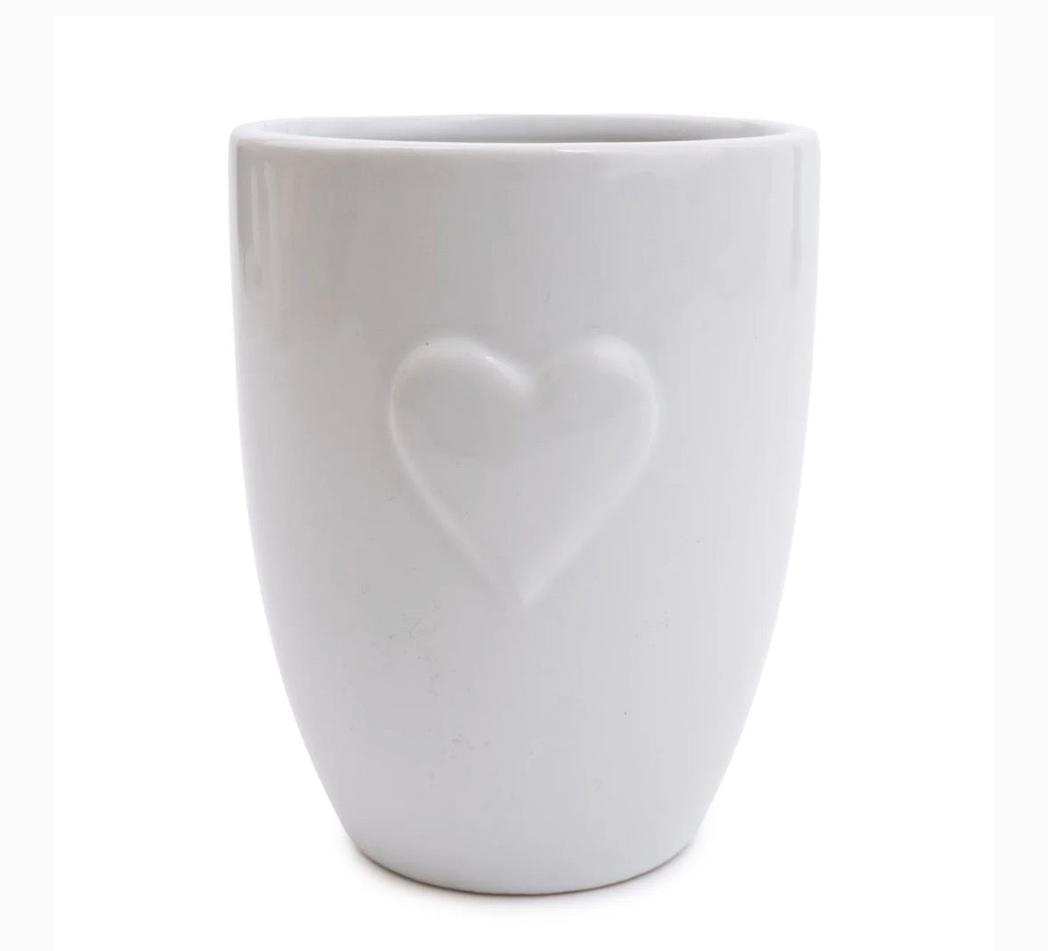Bathroom Tumbler Embossed Heart White