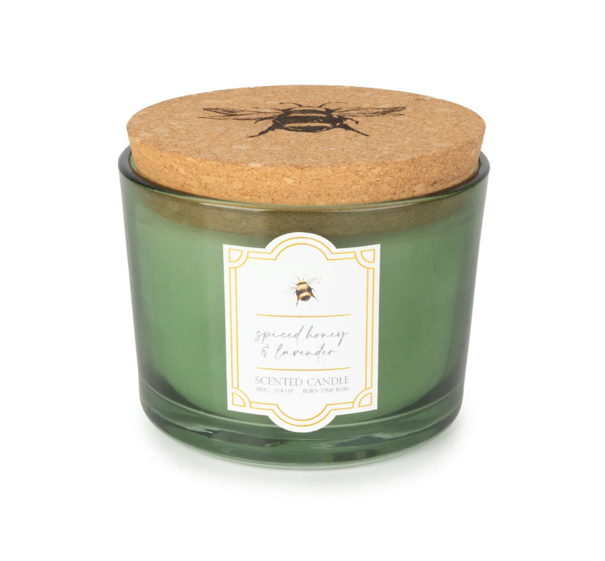 Two-Wick Glass Candle - bees