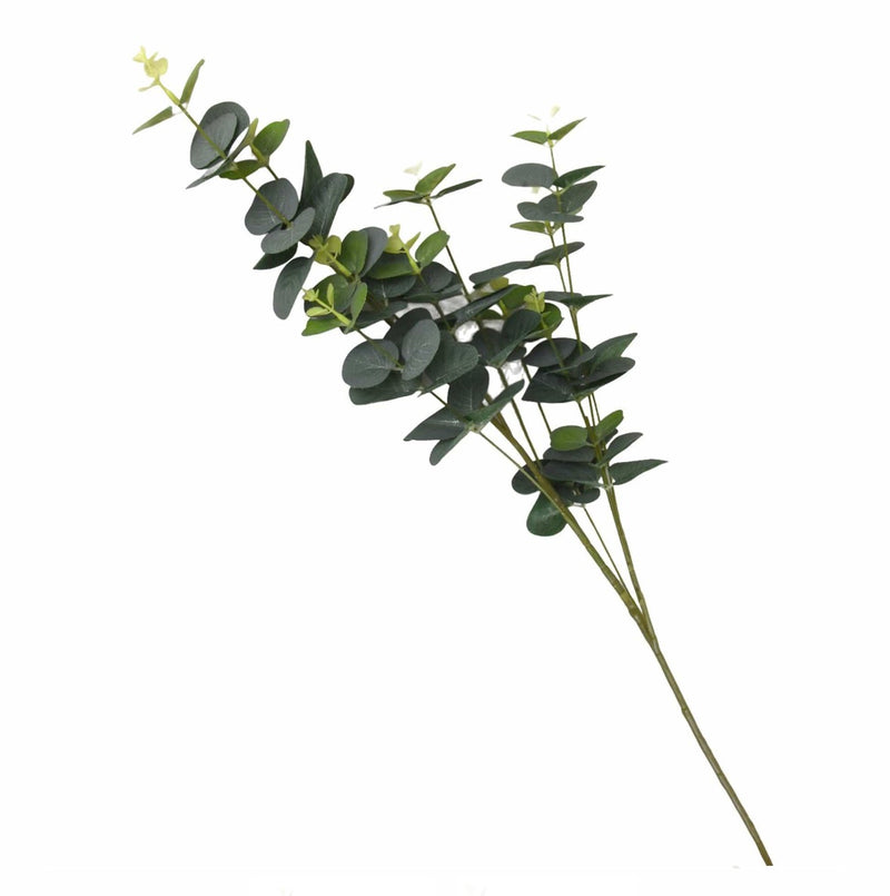 Single Stem Faux Eucalyptus with 7 Heads 83cm Tall