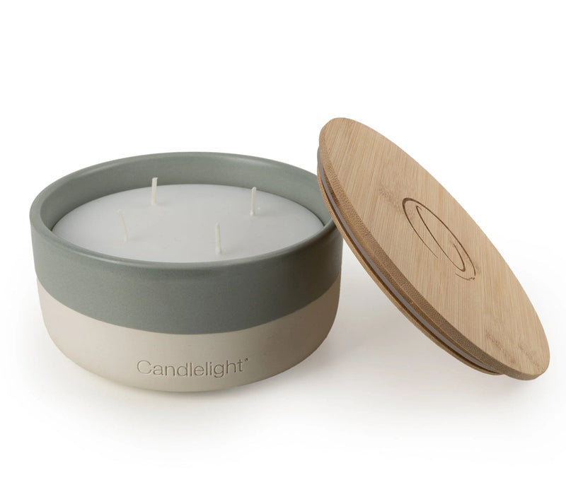 4 Wick Candle with Bamboo Lid - Dipped Blue