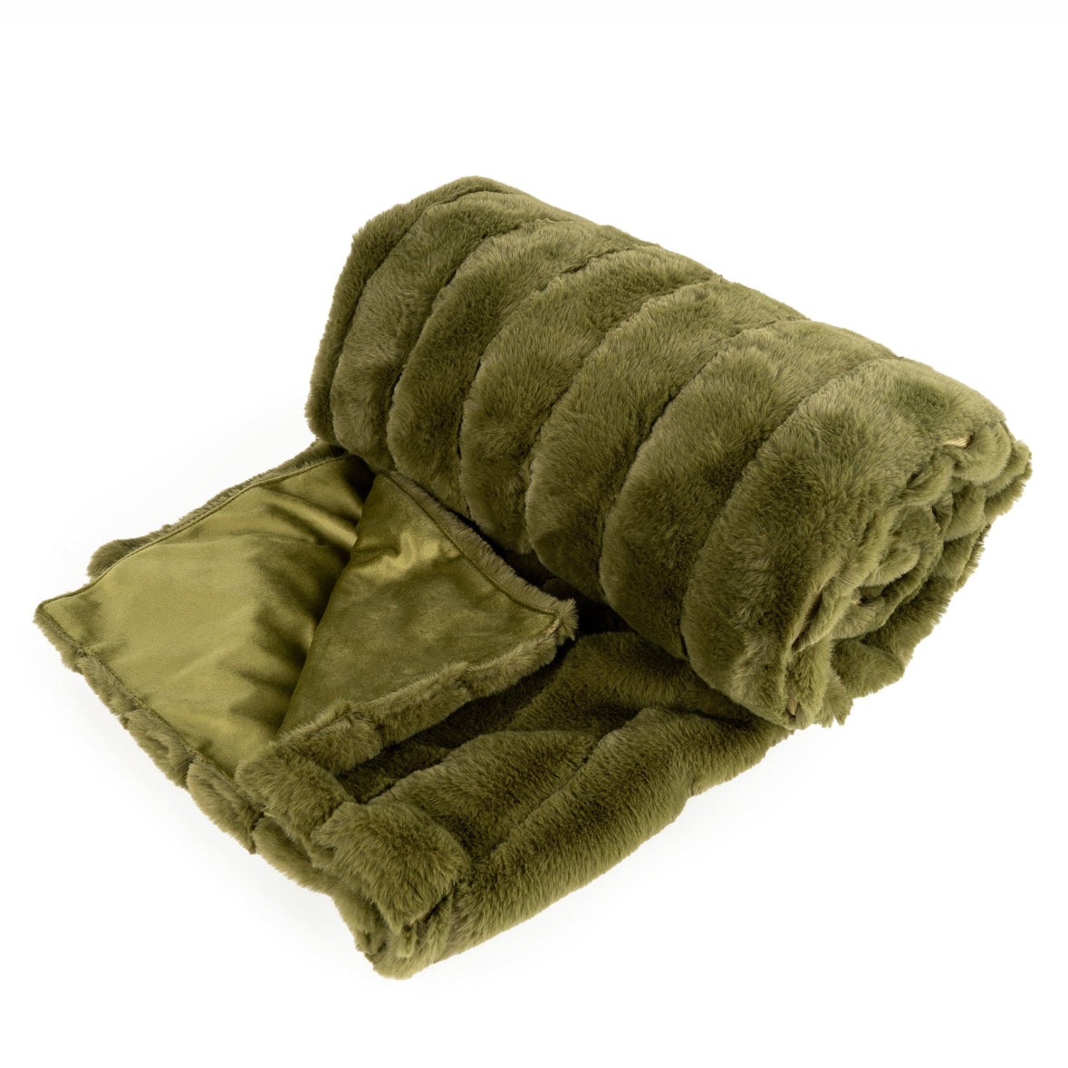 Forest Green Faux Fur Throw