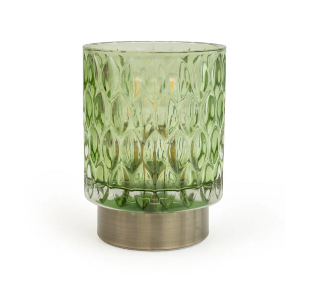 Green Dimpled Battery Lamp