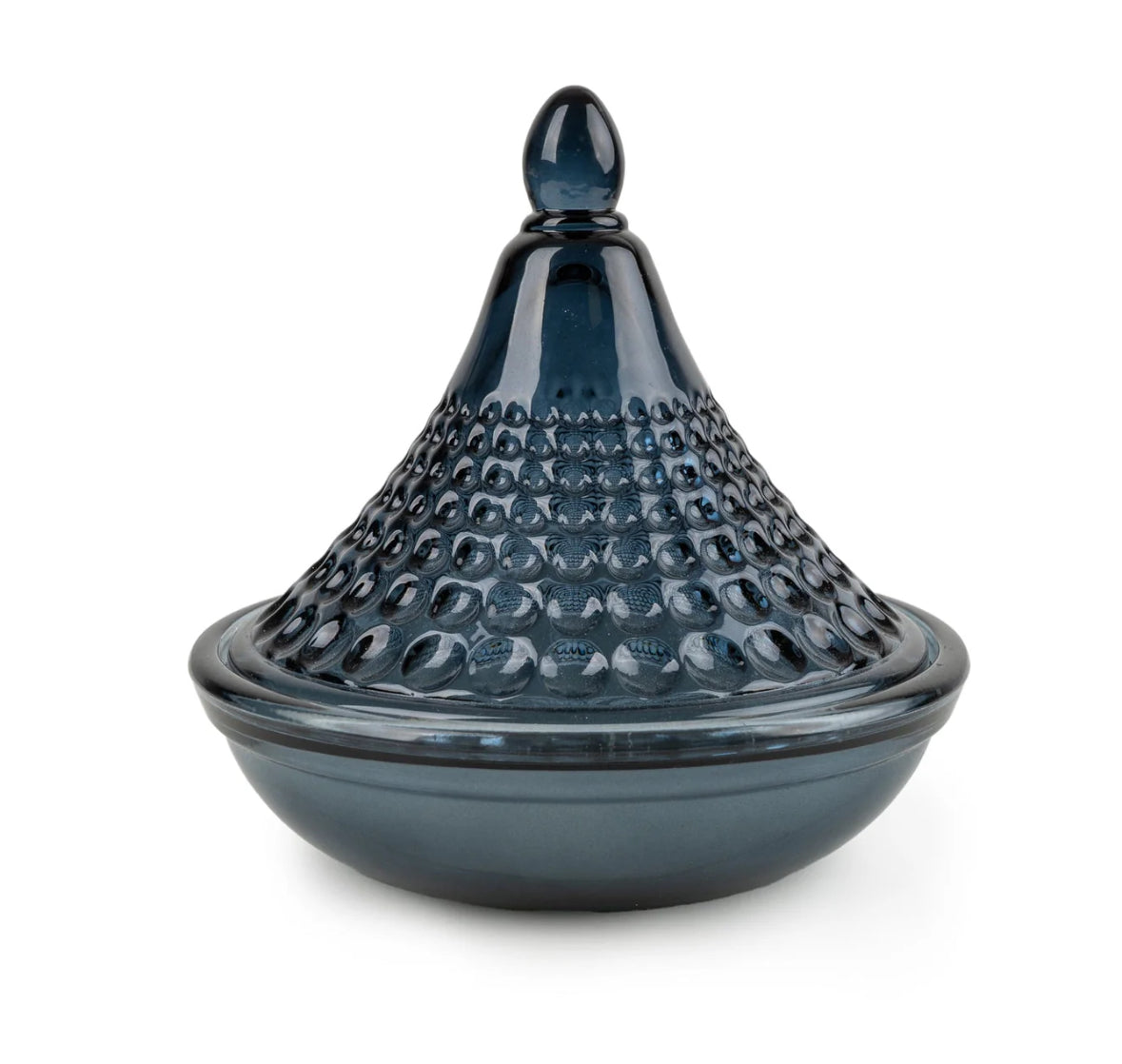 Embossed Tagine Glass Candle - Blue