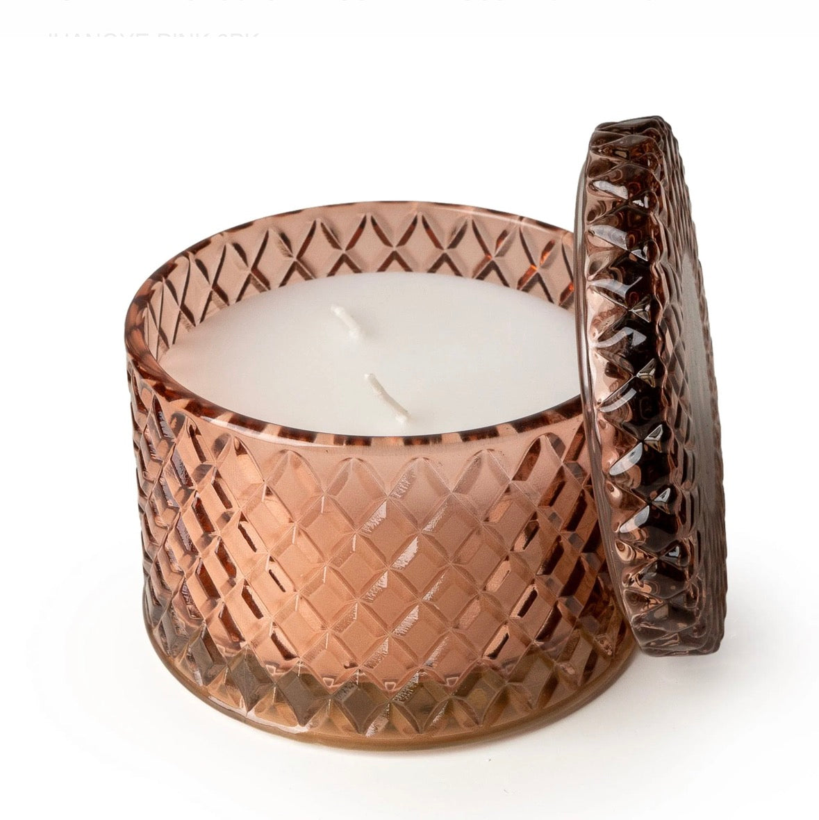 Round Embossed Candle Jar - Jhangye Pink