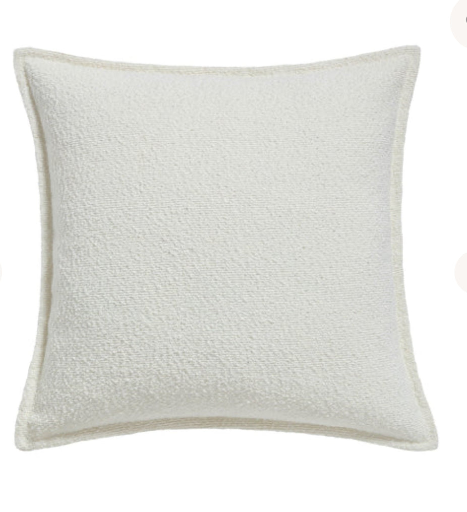 White Boucle Cushion
