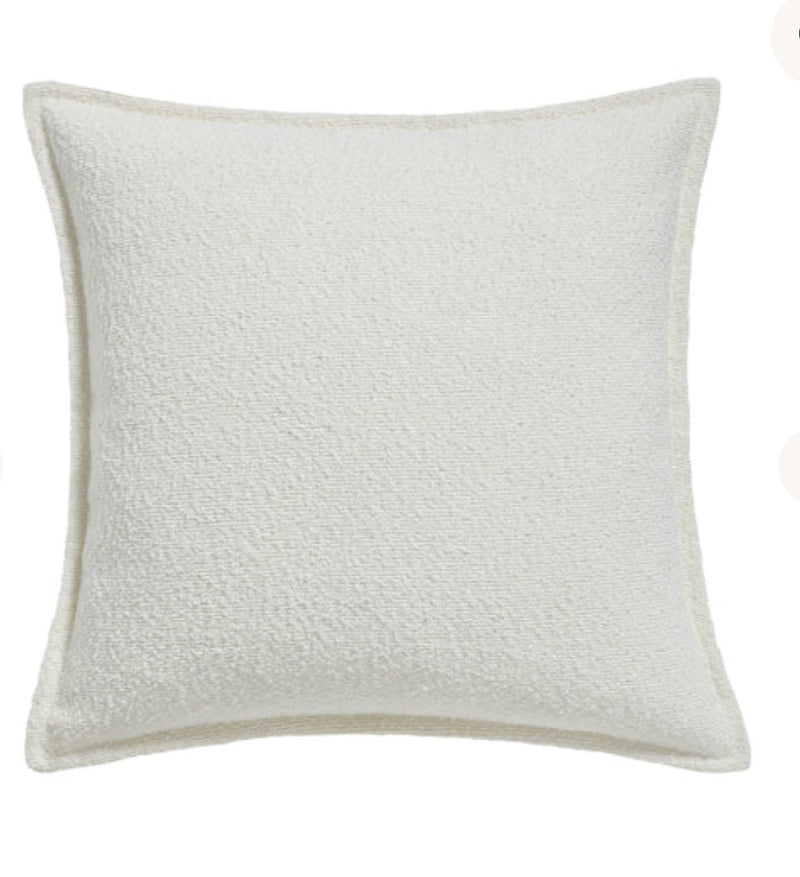 White Boucle Cushion