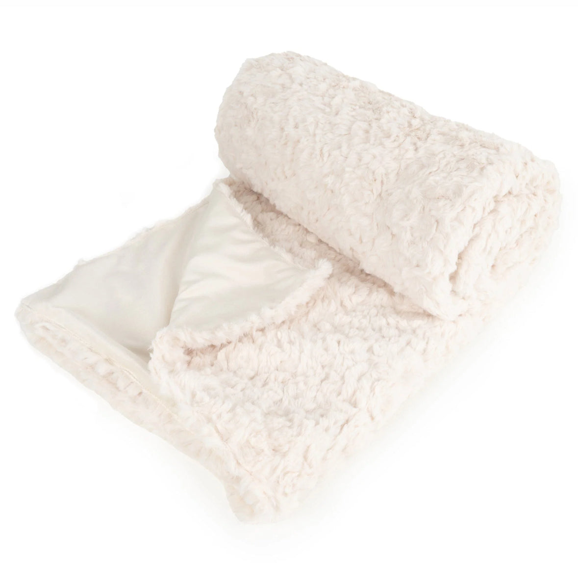 Cream Faux Fur Throw