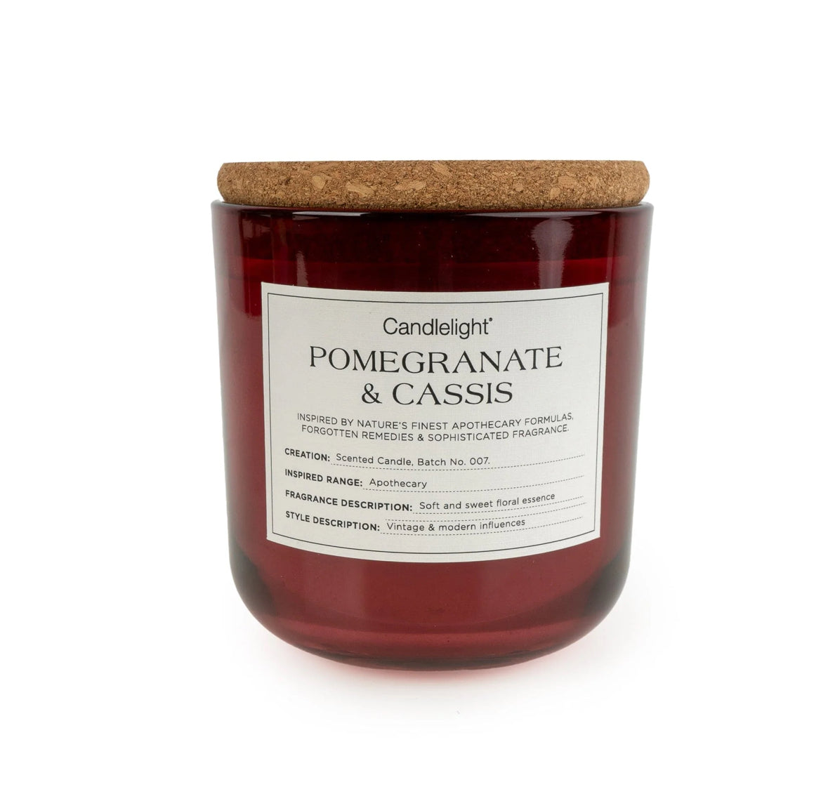 Pomegranate & Cassis Candle with Cork Lid