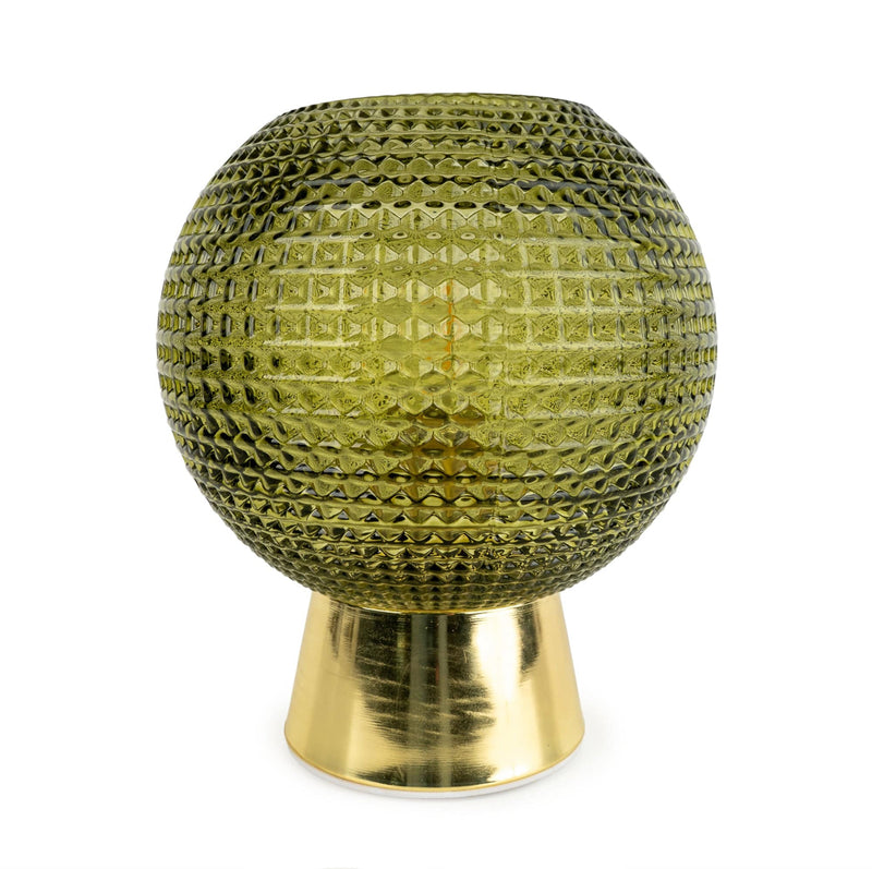 Green Textured Battery Lamp