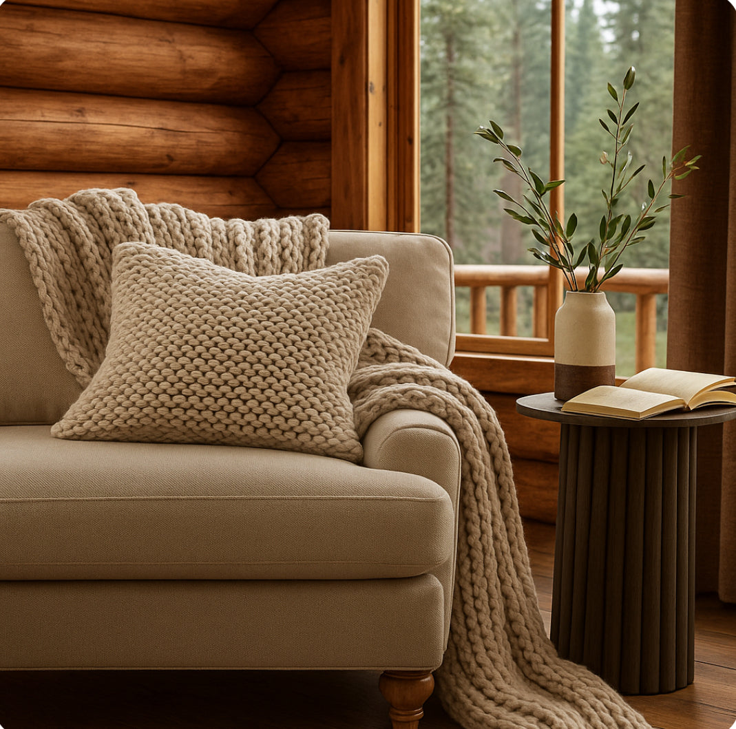 Knitted Cushion Natural