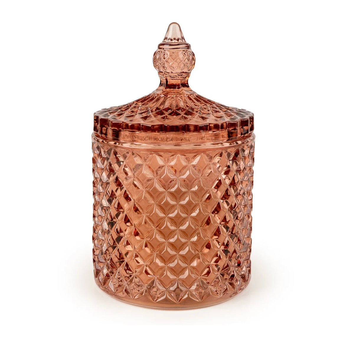 Round Embossed Candle Jar Lidded Jhangye Pink