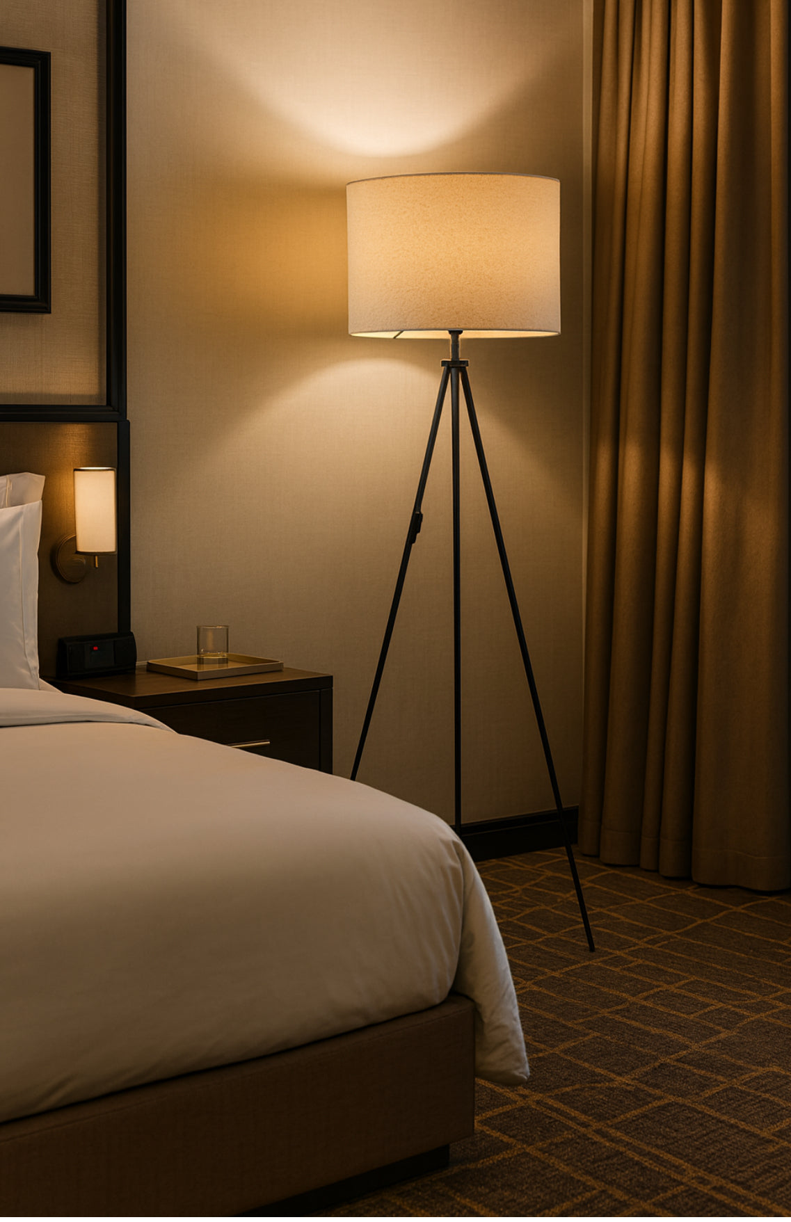 Ecru Boucle Floor Lamp